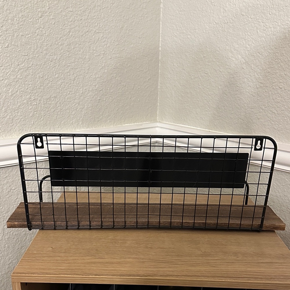 Rae Dunn Black Wire and wood Kitchen Wall Shelf - Picture 5 of 5